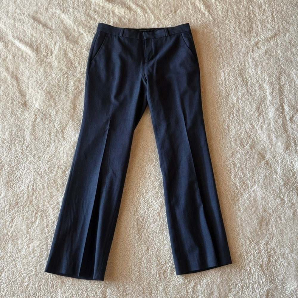Banana Republic Logan Wool Blend Straight Leg Dress‎ Pants Women's 8 Blue